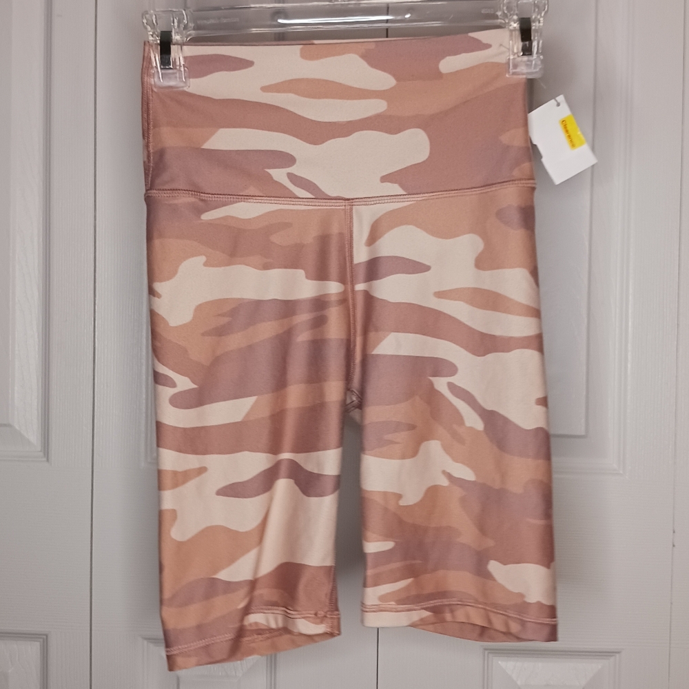 aerie Blush Pink Camo High-Rise Bike Shorts